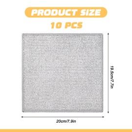 GLAITC 10pcs Double Layer Wire Dishwashing Cloth Multipurpose Wire Miracle Cleaning Cloths 20x20cm Wet And Dry Dual-Use Reusable And Easy To Clean Dish Cloths For Kitchen Dishcloths Not Damage Utensil