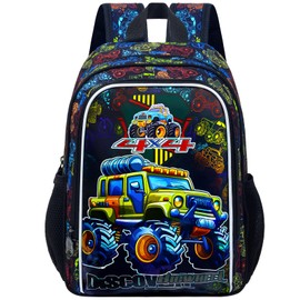 gxtvo Toddler Truck Backpack for Boys - 13" Water Resistant Kindergarten Bookbag, Cute Preschool Bag for Little Kids