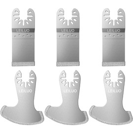 Diamond Oscillating Multitool Joint Remover Saw Blade Set of 6 Tile Joint Remover Blades Compatible with DeWalt Makita Einhell and More