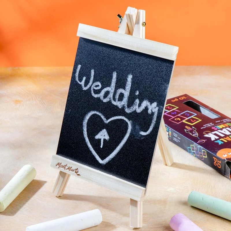 Mont Marte Chalkboard Easel – Compact Chalk Board on Pine
