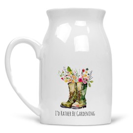 Noble & Page | I'd Rather be Gardening Floral Design - Versatile Jug or Vase | Beautiful Hand Printed Gift