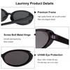 Laurinny Small Oval Sunglasses for Women Men Trendy 90s Retro