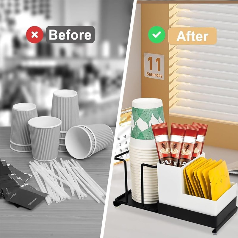 Niciksty Coffee Paper Cup Organizer, Disposable Cup Holder with 2