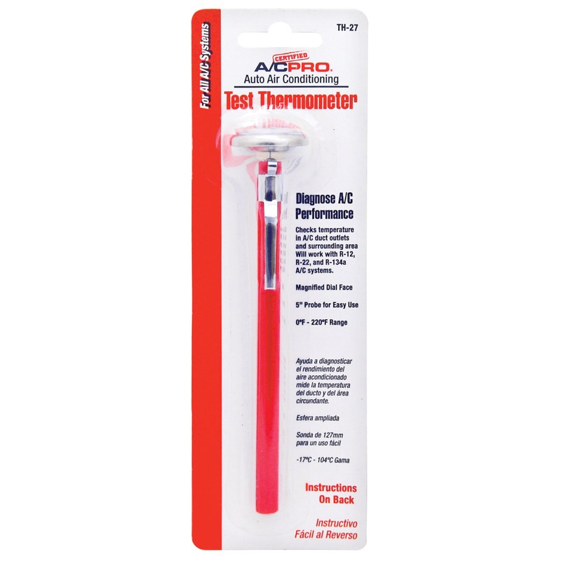 Interdynamics Certified A/C Pro Car Air Conditioner Test Thermometer, Helps