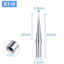 Bestgle 5pcs Soldering Iron Tips ETO 0.8mm Replacement Tip Compatible with Weller WESD51 WES51 PES51