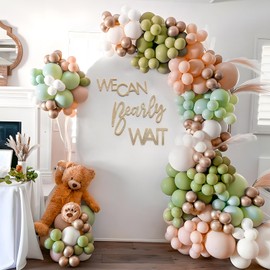 We Can Bearly Wait Sign for Baby Shower Backdrop - Felt Letter Teddy Bear Themed Baby Party Banner Boy Girl Baby Shower Gender Reveal 1st Birthday Wall Decor - Glitter Champagne