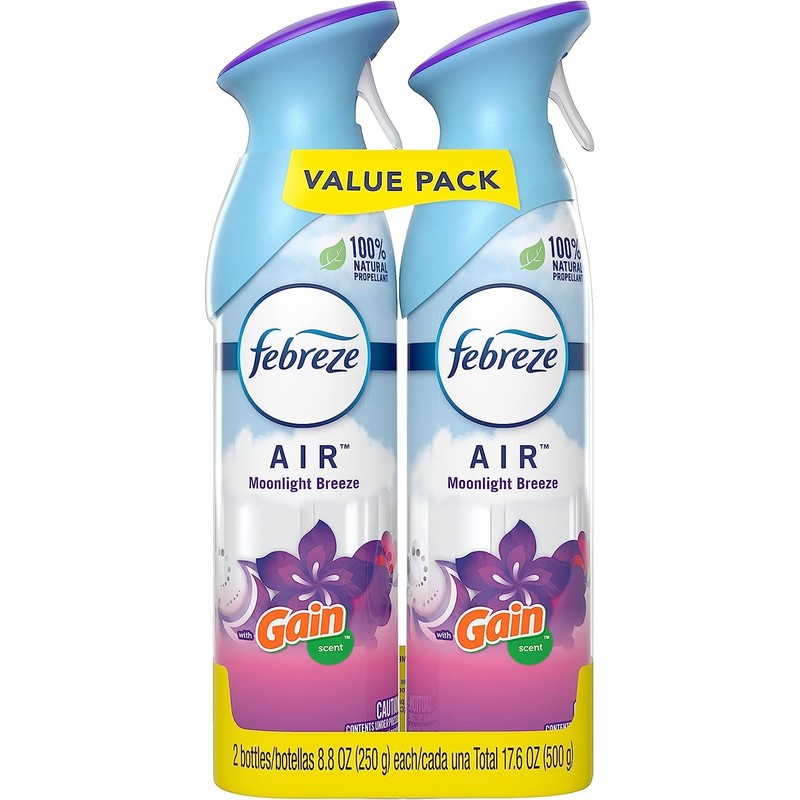 Febreze Odor-Fighting Air Freshener, with Gain Scent, Moonlight Breeze, Pack