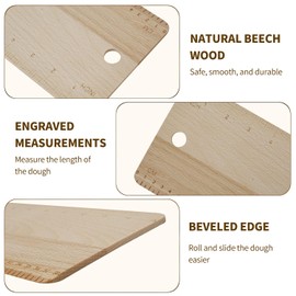 Baguette Transfer Peel, 15 Inch Long, Flipping Board for Baking of French Baguette Bread, Loaves and Ciabatta, Keep Dough in Shape, Made with Food-Grade Premium Beech Wood