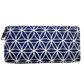 PANASIAM Geometrix Purse Made of Cotton, 2 Sizes, Vegan & Fair, Flower of Life Dark, Japanese & Sacred Geometry