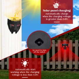 4 Pack Solar Animal Repellent,Waterproof Solar Nocturnal Animal Deterrent Device with Flashing Lights - Chase Away Raccoon,Coyote,Deer,Fox,Cat,Outdoor Pest Control for Garden, ​Chicken Coop & Farm