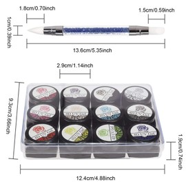 Ownest 12 Colors Sculpture Painting Nail Gel Set,3D Nail Carved Gel Sculpture Creative Painting Glue Soak Off UV,with 1 Carved Painting Pen