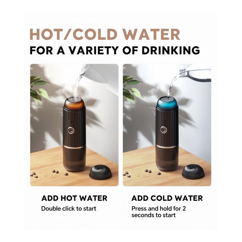 Portable Electric Espresso Machine Self-heating Rechargeable Travel Coffee Maker for