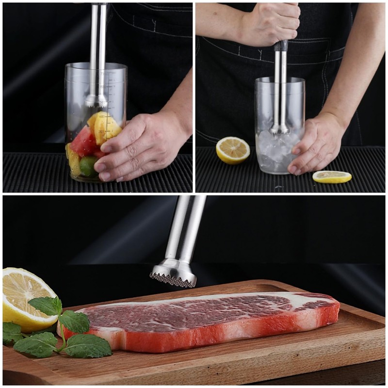 304 Stainless Steel Cocktail Muddler -26cm/10inch Professional Bar Tool with