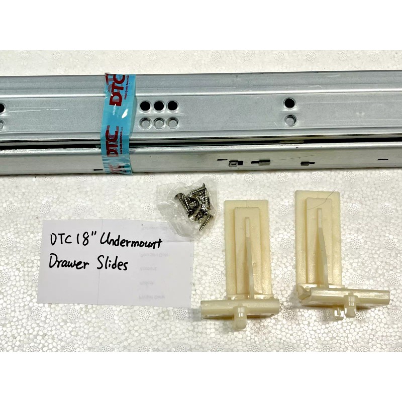 DTC Pair of DTC 18" Undermount Drawer Slides, Full Extension,