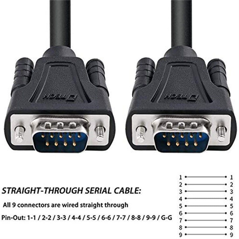 DTECH 1.5 Foot DB9 Serial Cable COM Port Male to