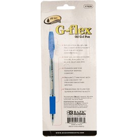 BAZIC G-Flex Blue Oil-Gel Ink Pen w/ Cushion Grip (4/Pack)