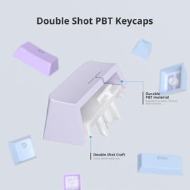 Mosptnspg 104 PBT Keycaps, Dye Sublimation OEM Profile Keycaps Colorful Clouds Keycap Set for Cherry MX Switches ANSI Layout Mechanical Keyboards(Purple)