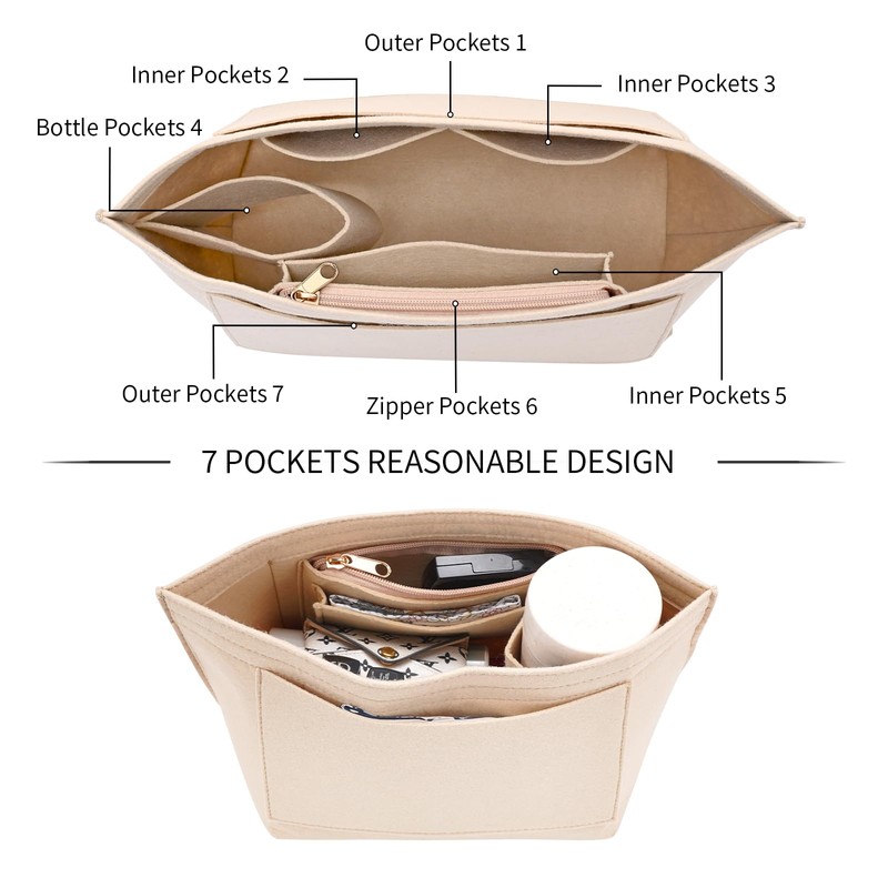 LOUKAYCCI Felt Purse Organiser Insert for Longchamp Le Pliage S