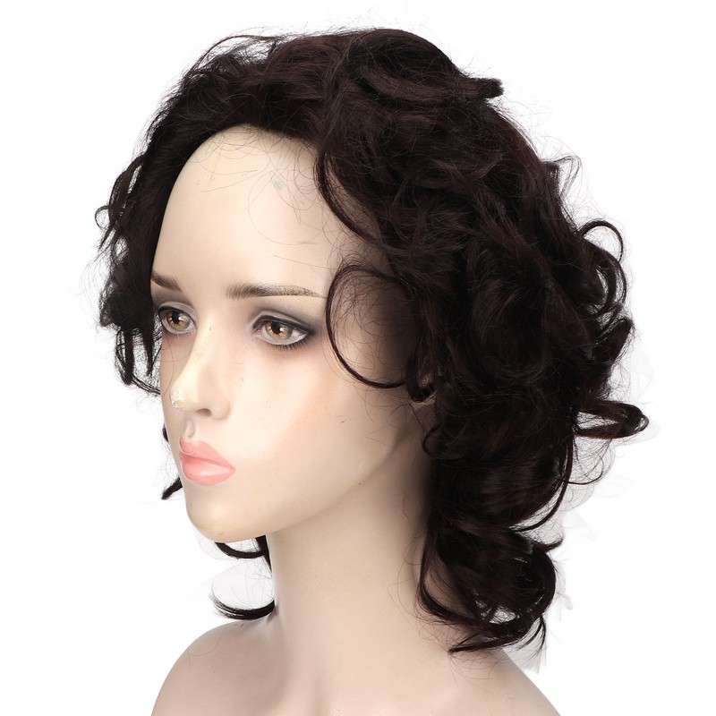 Men Short Black Wigs Soft Texture Breathable Adjust Net Firmly