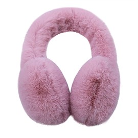 Faux Rabbit Fur Winter Warm Earmuffs for Girls Women Retractable Flexible Headband Ear Warmer Thick Furry Earmuff Outdoor Indoor Ear Covers for Kids Adults Fluffy Ear Muffs Cycling Ear Protector