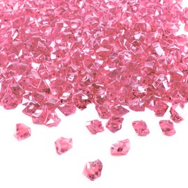 Super Z Outlet Acrylic Color Ice Rock Crystals Treasure Gems for Table Scatters, Vase Fillers, Event, Wedding, Arts & Crafts, Birthday Decoration Favor - 190 Pieces - Pink