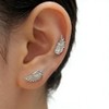 Goth Angle Wing Earrings Silver Stainless Steel Flat Back Earrings