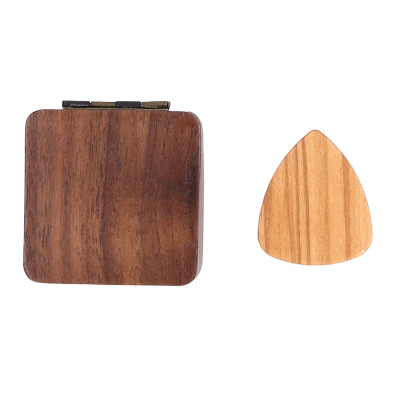 Guitar Picks Box Portable Multifunctional Wooden Guitar Picks Case Storage