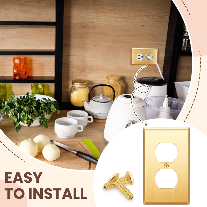 Zonon 8 Pack Gold Outlet Covers 4.50 x 2.76 Duplex