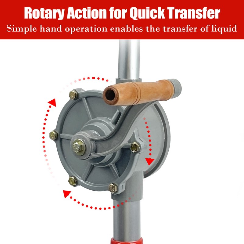 Sutekus Rotary Drum Pump, 15-55 Gallon, for Fuel Transfer (Kerosene,