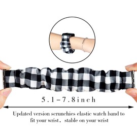 Compatible for Letsfit EW1 Band, Giaogor Fabric Elastic Scrunchie Elastic Women Cute Replacement Straps Compatible for Letsfit EW1 Smartwatch (Grid)