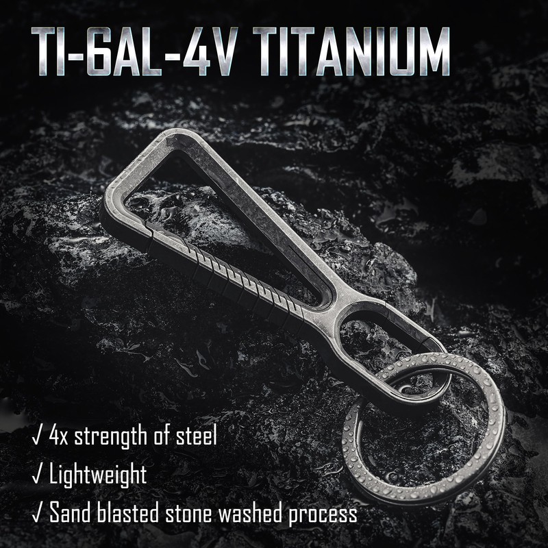 KeyUnity KD01 Titanium Carabiner Keychain Clip, Quick Release EDC Key