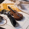Cool Mini Tiny Violin Keychain Wristlet Funny Novelty Music Car