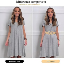 Initlove Women Wide Stretchy Belt Elastic Waistband Gold Buckle Waist Belt for Dresses Bling Beige Gold 65 CM