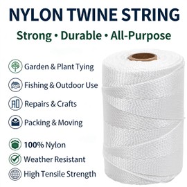UV Resistant White Nylon String 500ft 2mm for Garden Tomato Climbing