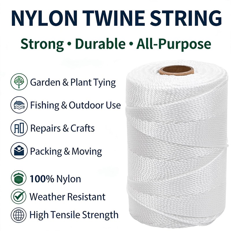 UV Resistant White Nylon String 500ft 2mm for Garden Tomato