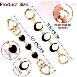 Walquicks Women Purse Strap Extender, Purse Chain Bag Exquisite Extender Purse Chain Strap Replacement Chain Handbags Purse Accessories Bag Charms For Handbags Purse Making Supplies (black)