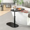 YFGNOEMI C Shaped End Table, Adjustable Height Couch Side Table,
