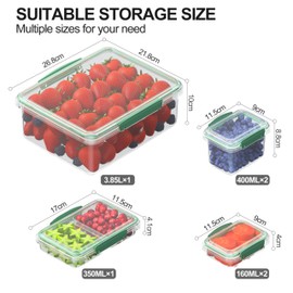 Finorder Food Storage Containers Kit: Set of 6 BPA-Free Plastic Meal Prep Containers with Snap Lids Airtight - Microwave & Dishwasher Safe Stackable Bento Box Set for Home Use/Pantry/Organization