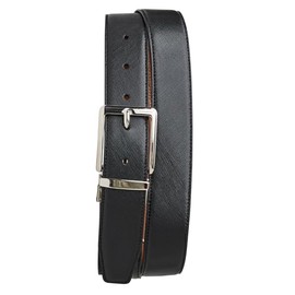 Bruno Magli LUCA, Mens Belt Leather Black and Cognac