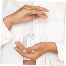 PACKOVE 10pcs 10ML Refillable Glass Roller Ball Perfume Bottles Bamboo Caps Essential Oil Containers for Aromatherapy and Fragrance