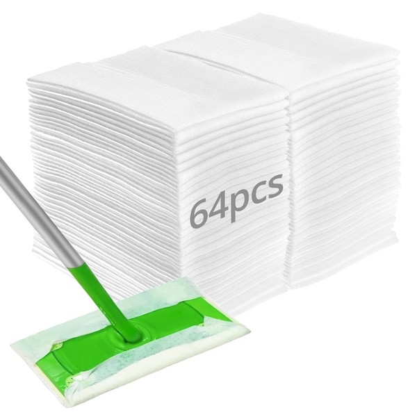 QWORK® 64PCS Dry Floor Wipes Compatible with Flash Speedmop -Refill
