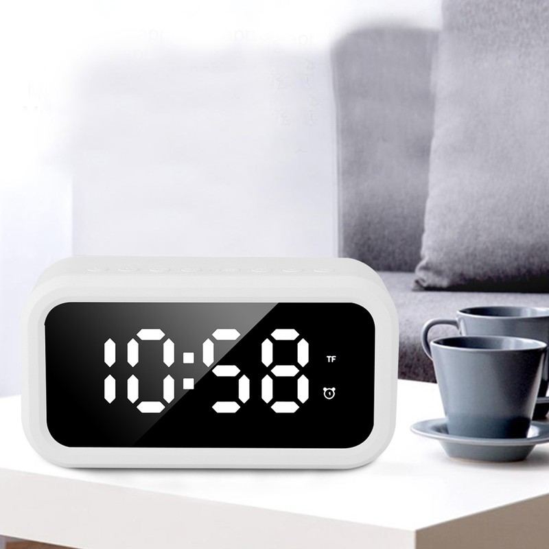 Multi Function Rechargeable Bluetooth Speaker Stereo Player LED Digital Alarm