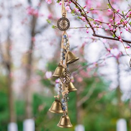 Garden Wind Chime Metal, Wind Chime Garden Hanging, Witch Bells Garden Blessing Bell Wind Chimes with Clear Sound Hanging Ornaments for Porch Balcony Window Decoration