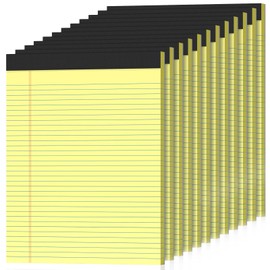 12 Pack Legal Pads 8.5" x 11" College Ruled Yellow Note Pads 8.5 x 11 Inch Micro-Perforated Notepad 600 Sheets in Total Lined Writing Paper Notebook for Office, School Supplies & To-Do Lists