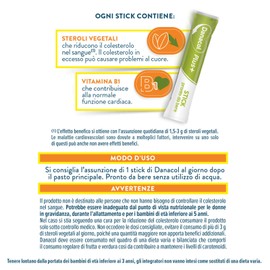 DANACOL Plus + Integratore Alimentare, Riduce il Colesterolo grazie agli Steroli Vegetali , Vitamina B1, Pronto da Bere, Senza Monacolina, 30 Stick Gel da 15 ml (30 giorni)
