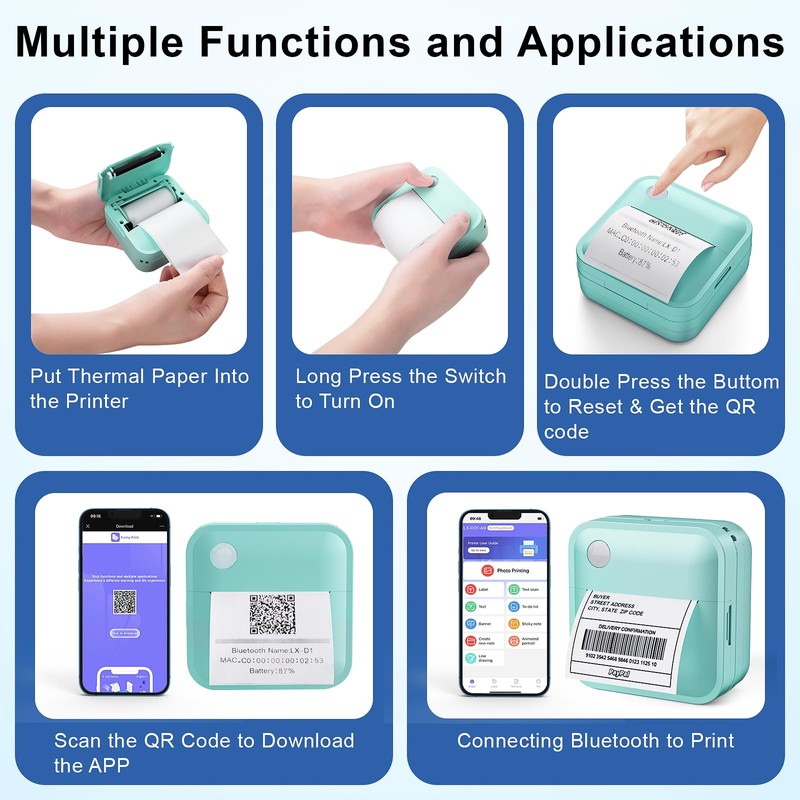 Doobuli Label Maker Machine with Tape - Thermal Label Printer