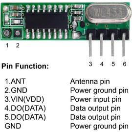QIACHIP WL101 Superheterodyne Receiver and WL102 Transmitter kit 433Mhz RF Wireless Module with Antenna for Arduino UNO DIY Kits