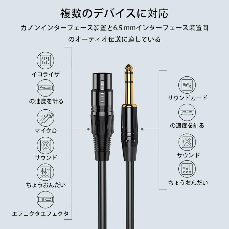 TRkin 6.35mm Male to XLR Female Converter Cable Balanced Connection