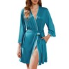Ekouaer Robes for Women Knee Length Kimono Bathrobe 3/4 Sleeve