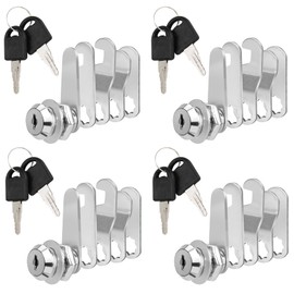 Zoofen 4 Pcs Cabinet Locks with Keys 1-1/8" Long Cam Locks Keyed Different Rustproof Mailbox Locks,RV Locks,Drawer Locks Fits on 0.4" Max Panel Thickness